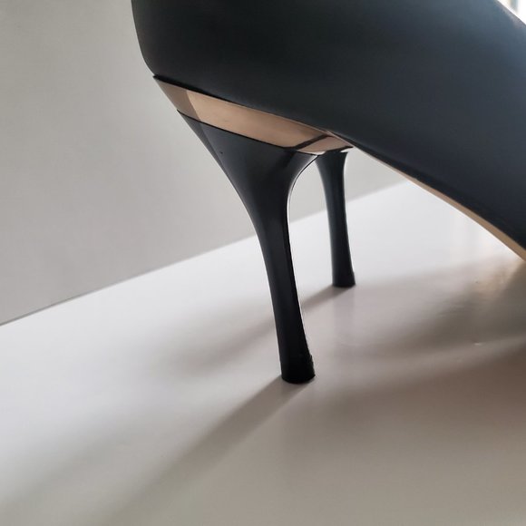 Sam Edelman Camdyn Women's Heels Classic Black Leather Rounded Toe Pumps Size 8 - Picture 7 of 12